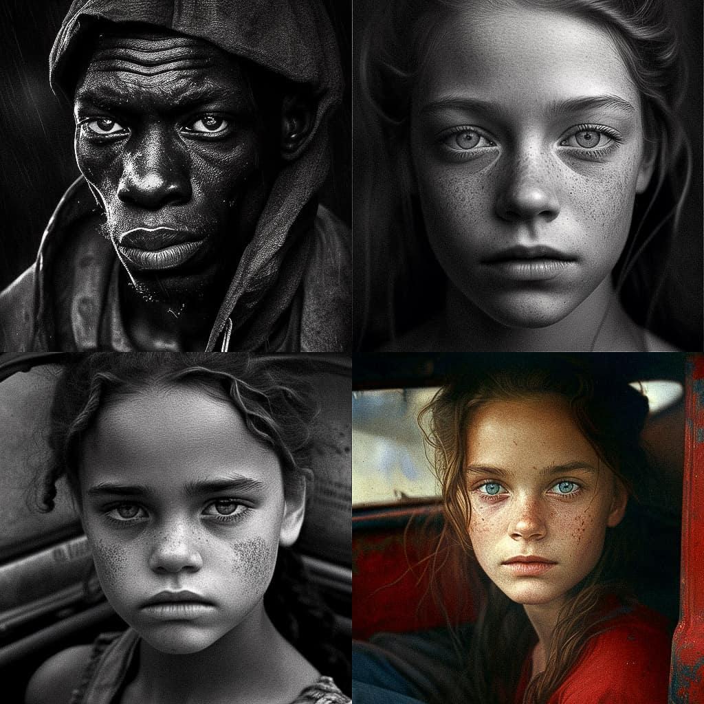 Stanley Greene style, Midjourney V4, render 1 of 4