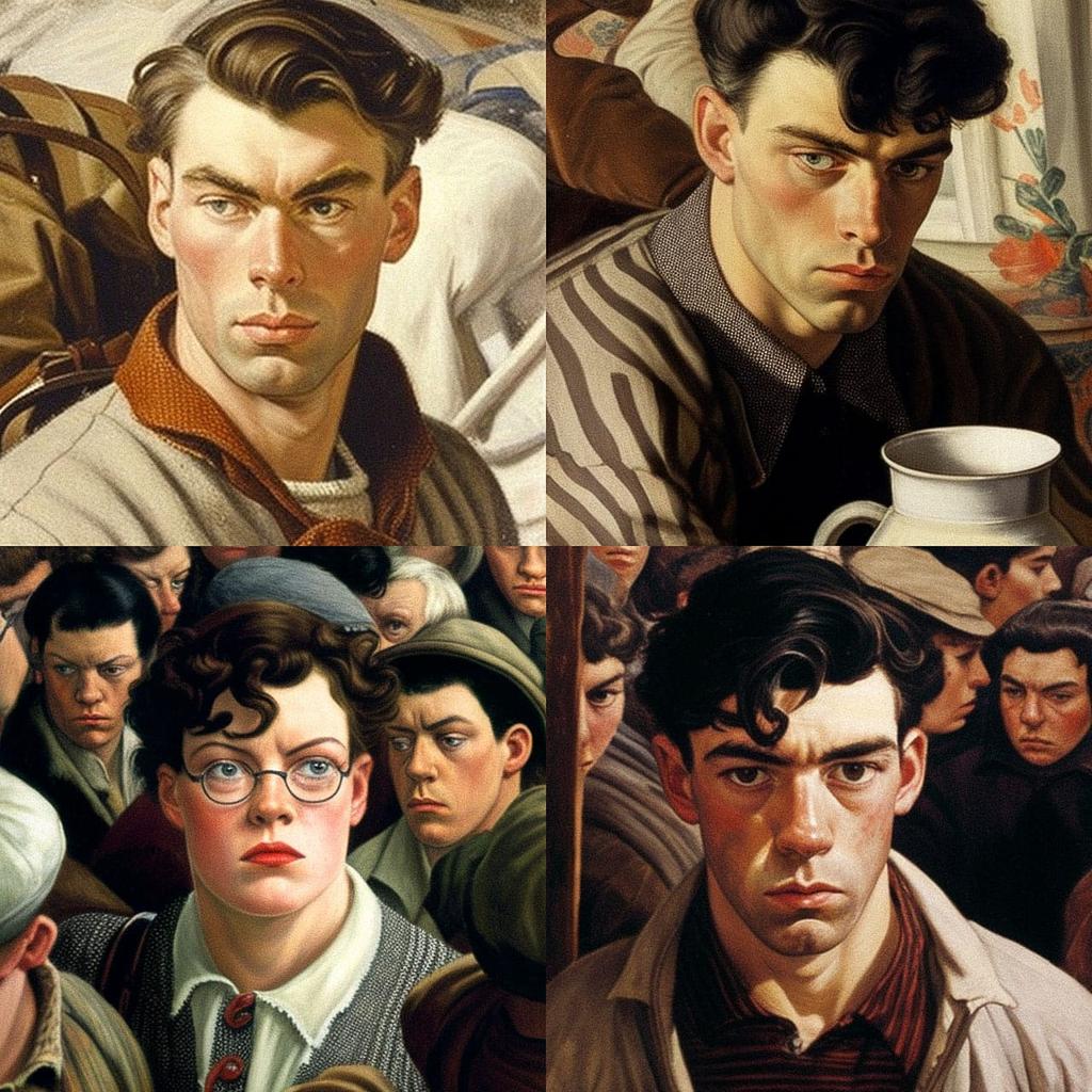 Stanley Spencer style, Midjourney V4, render 1 of 4