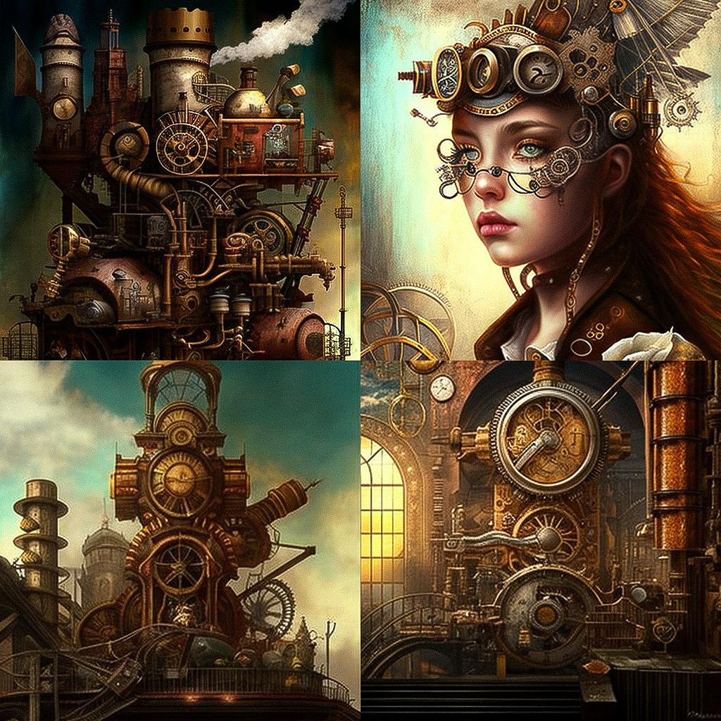 Steampunk style, Midjourney V4, render 1 of 4