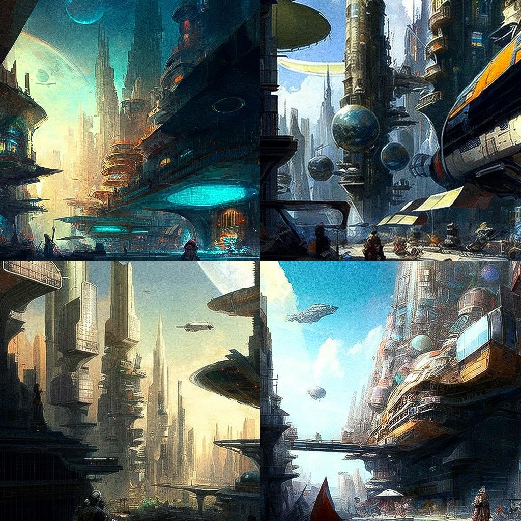 Stephan Martiniere style, Midjourney V4, render 1 of 4