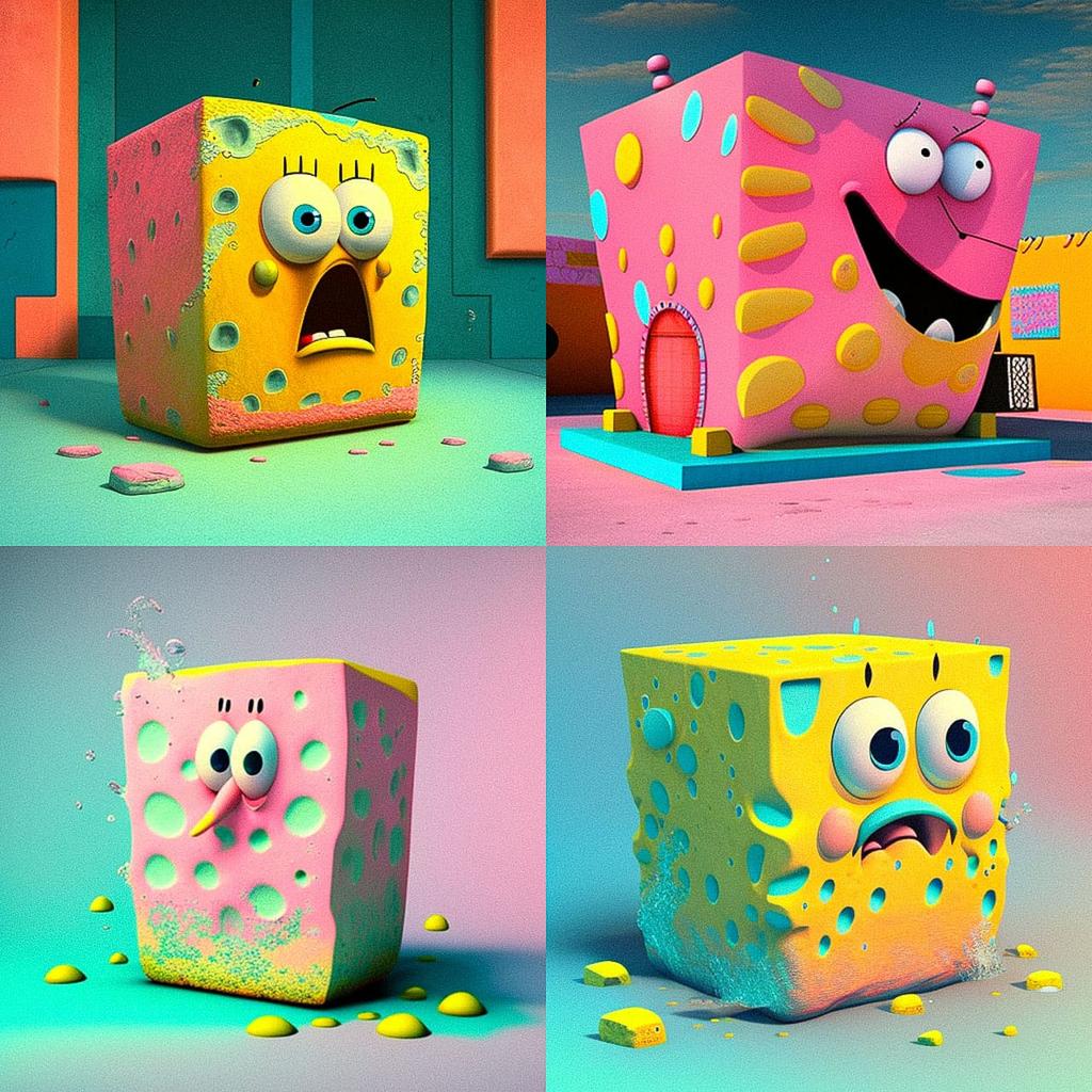 Stephen Hillenburg style, Midjourney V4, render 1 of 4