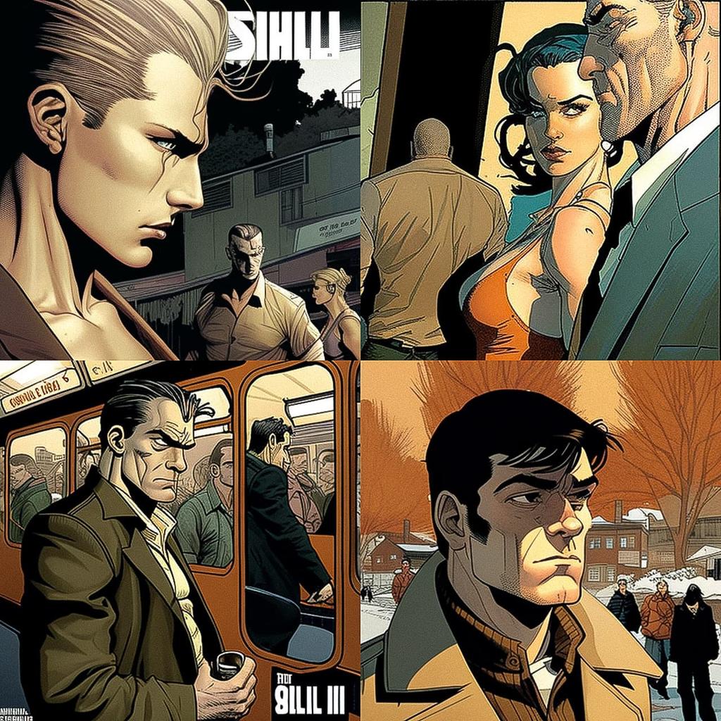 Steve Dillon style, Midjourney V4, render 1 of 4