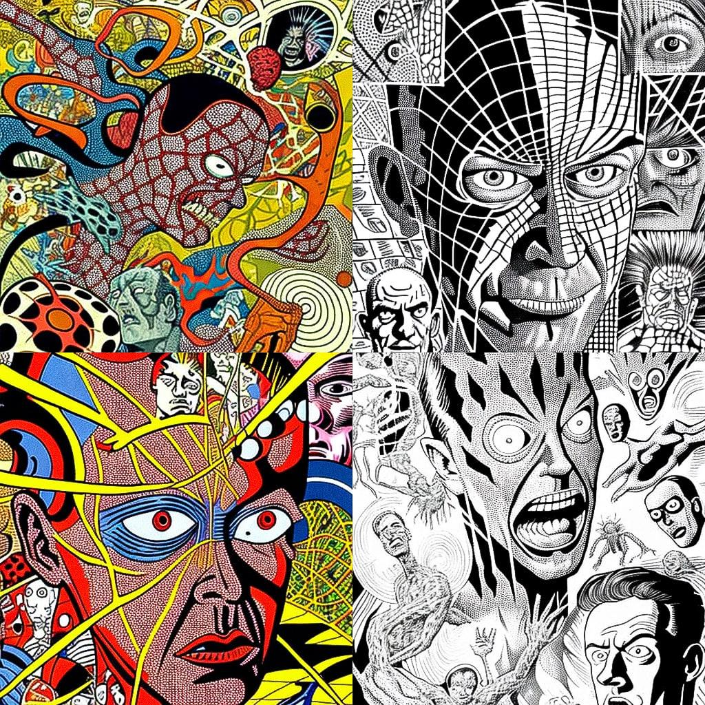 Steve Ditko style, Midjourney V4, render 1 of 4