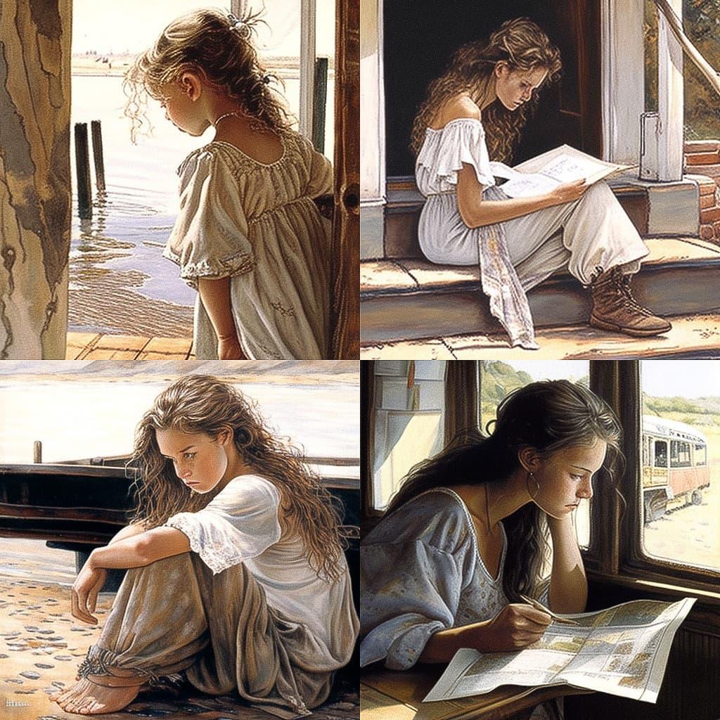 Steve Hanks style, Midjourney V4, render 1 of 4