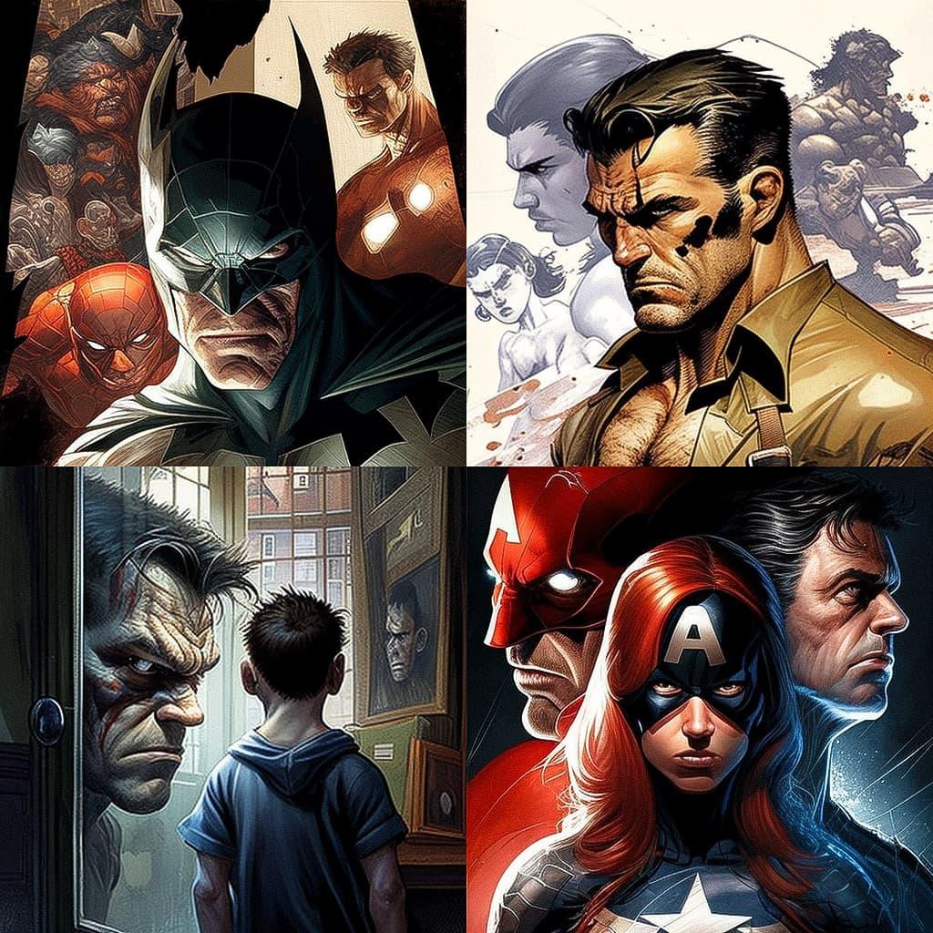 Steve McNiven style, Midjourney V4, render 1 of 4