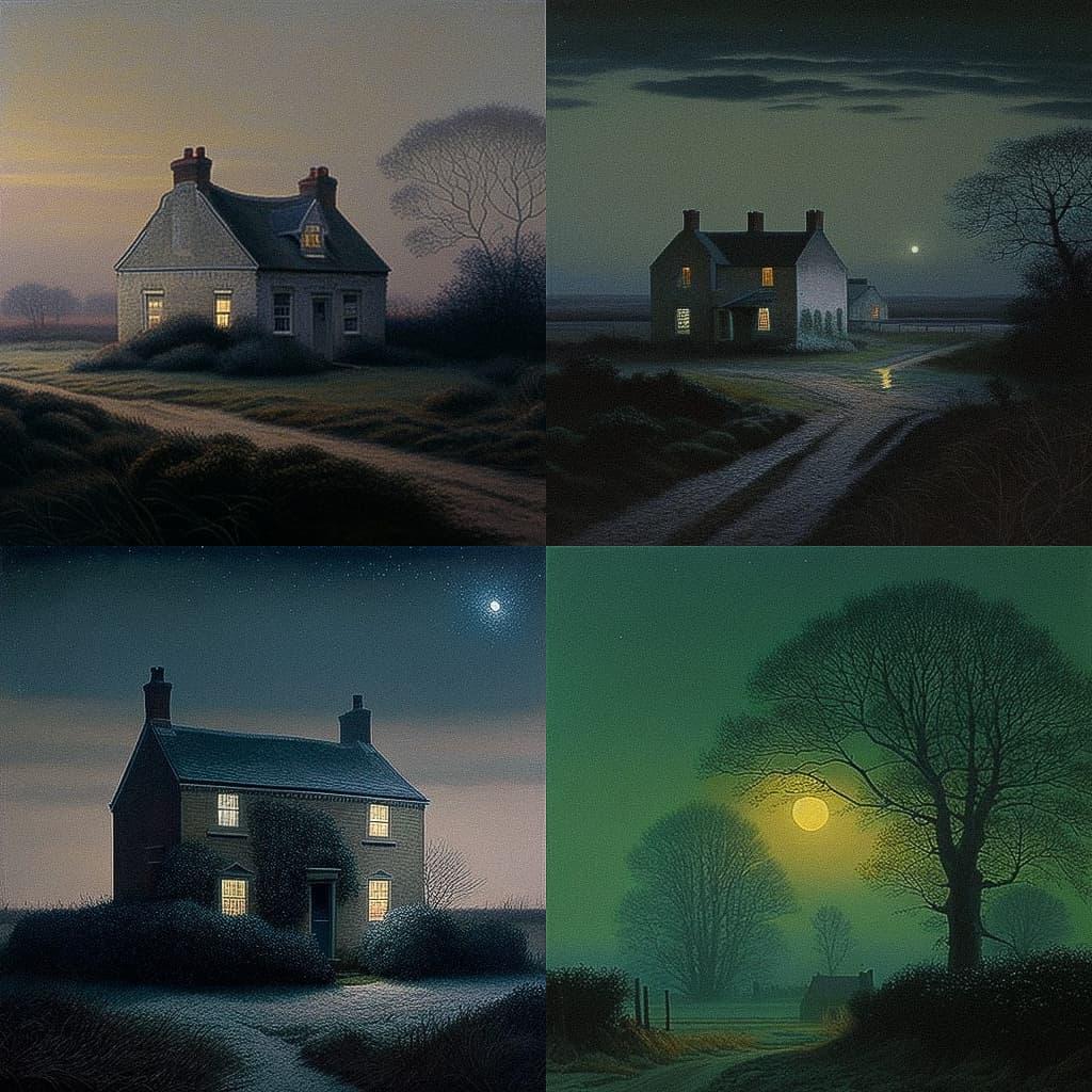 Steven Outram style, Midjourney V4, render 1 of 4