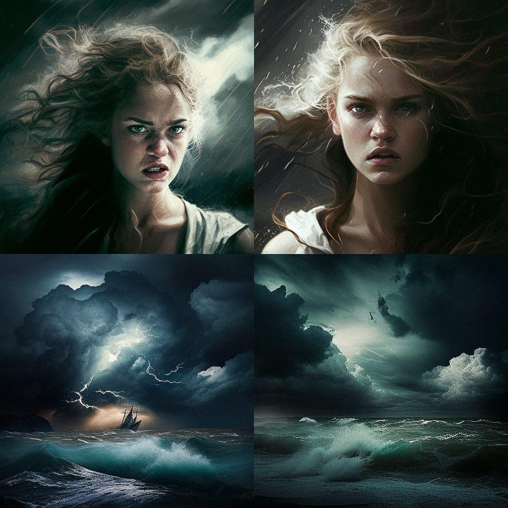 Stormy style, Midjourney V4, render 1 of 4