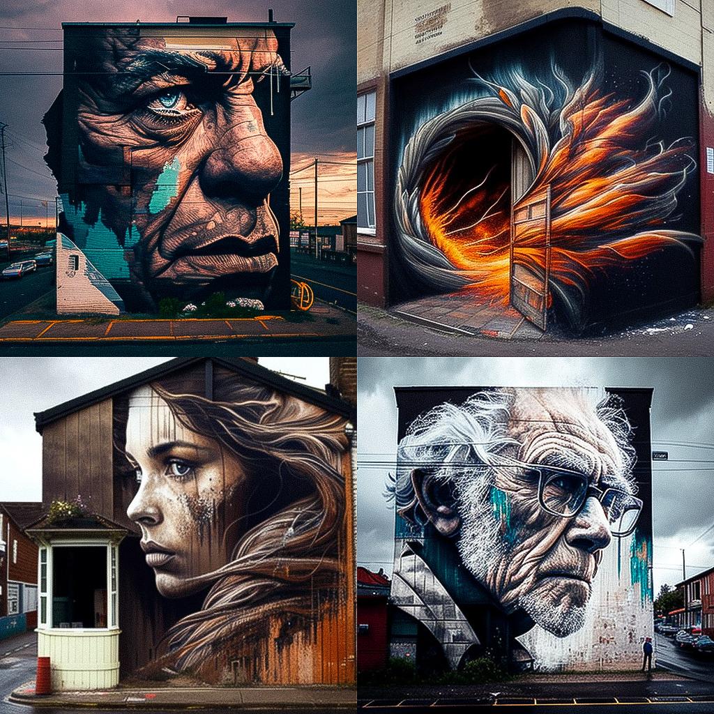 Street Art style, Midjourney V4, render 1 of 4