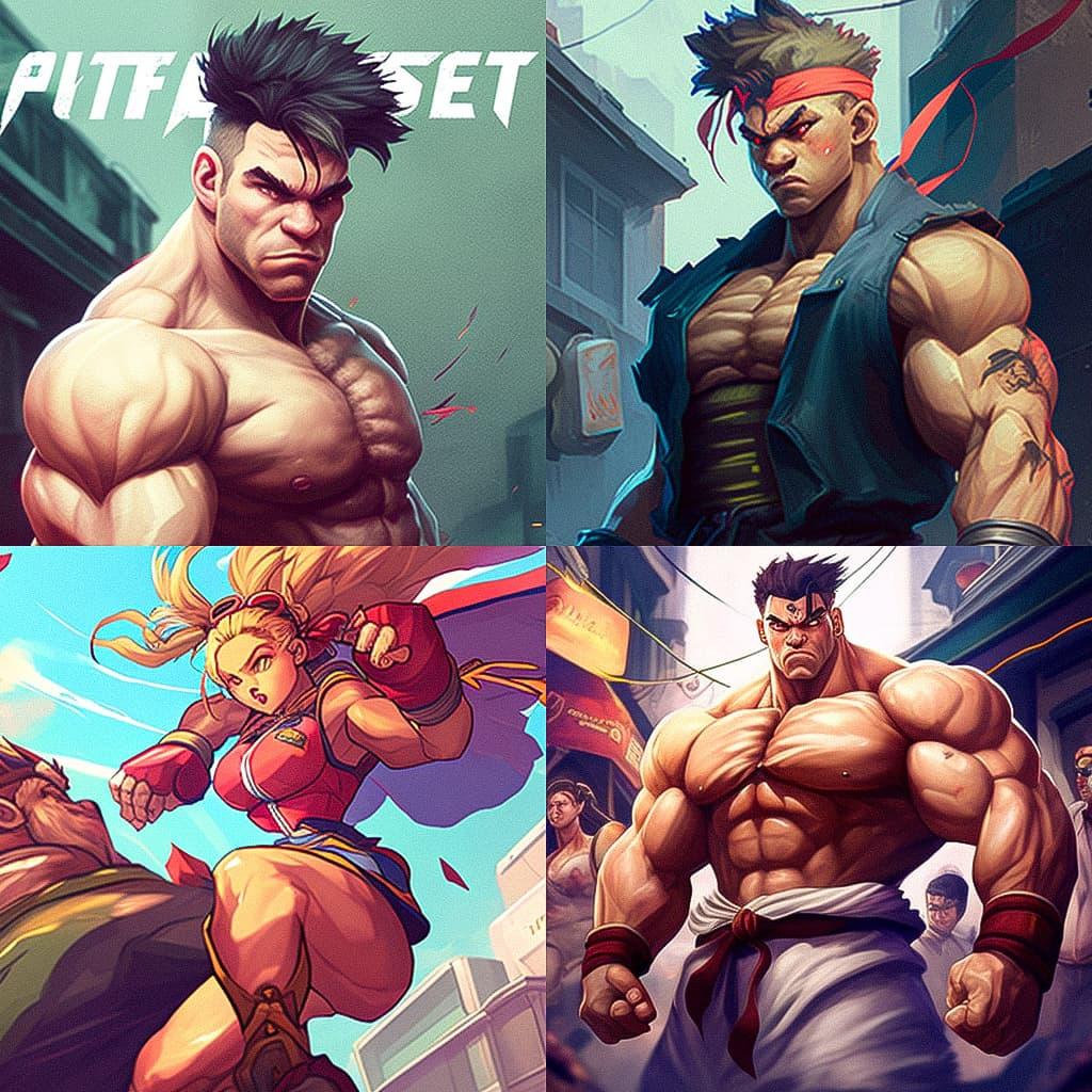 Street Fighter style, Midjourney V4, render 1 of 4
