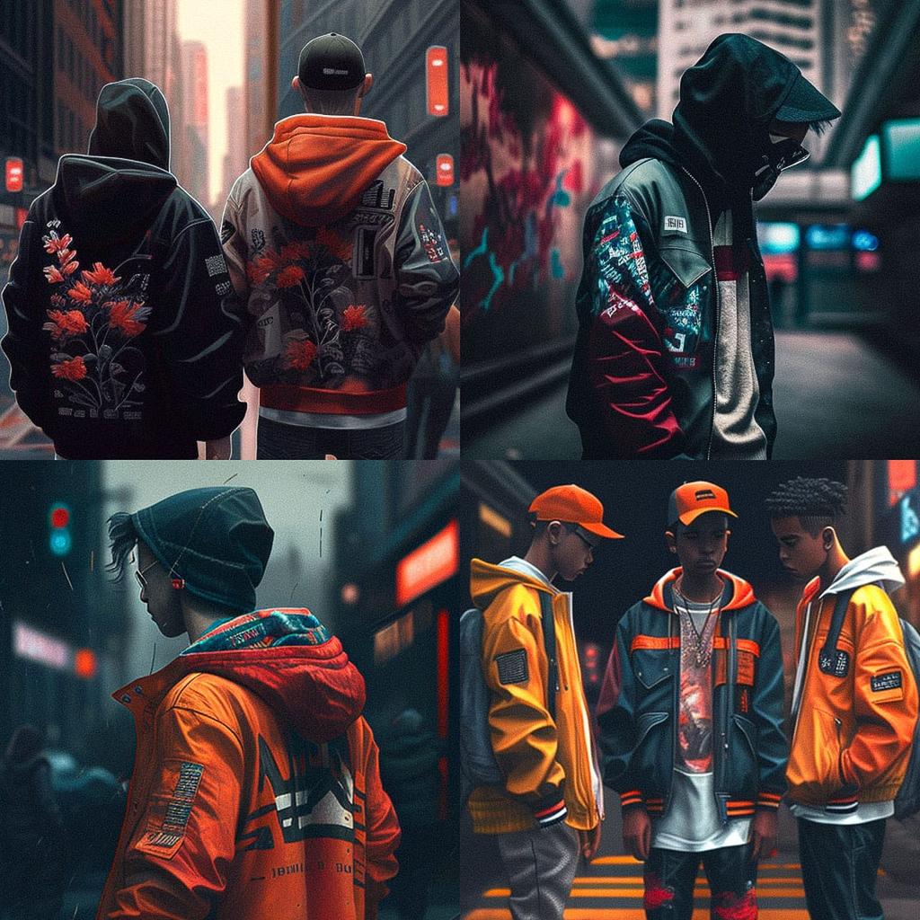 Streetwear style, Midjourney V4, render 1 of 4