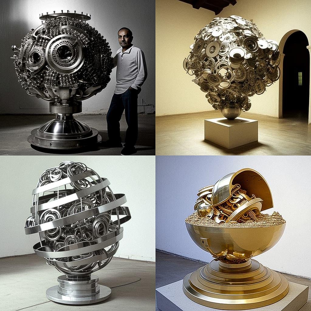 Subodh Gupta style, Midjourney V4, render 1 of 4