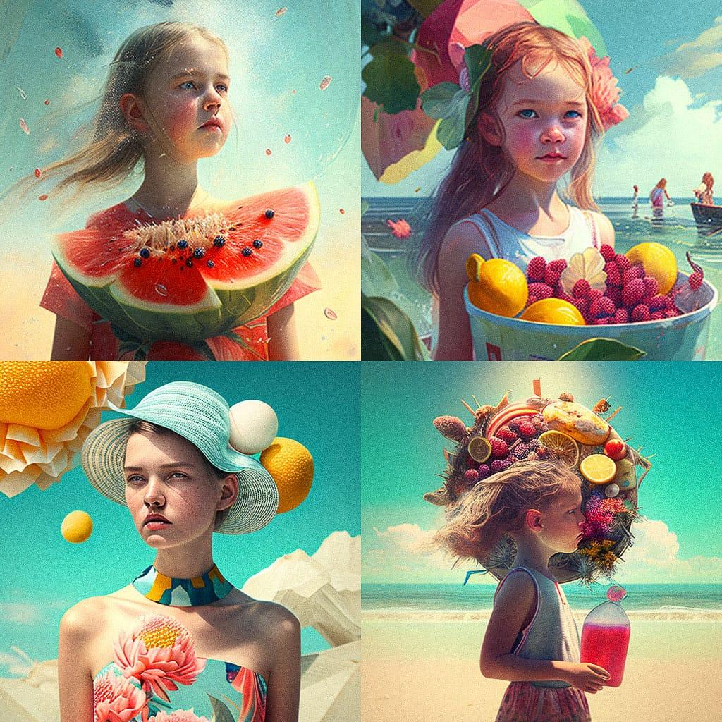 Summer style, Midjourney V4, render 1 of 4