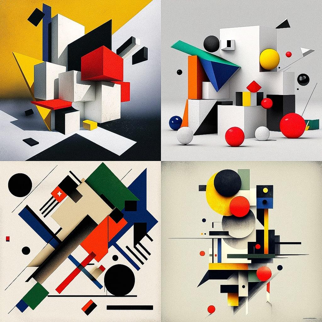 Suprematism style, Midjourney V4, render 1 of 4