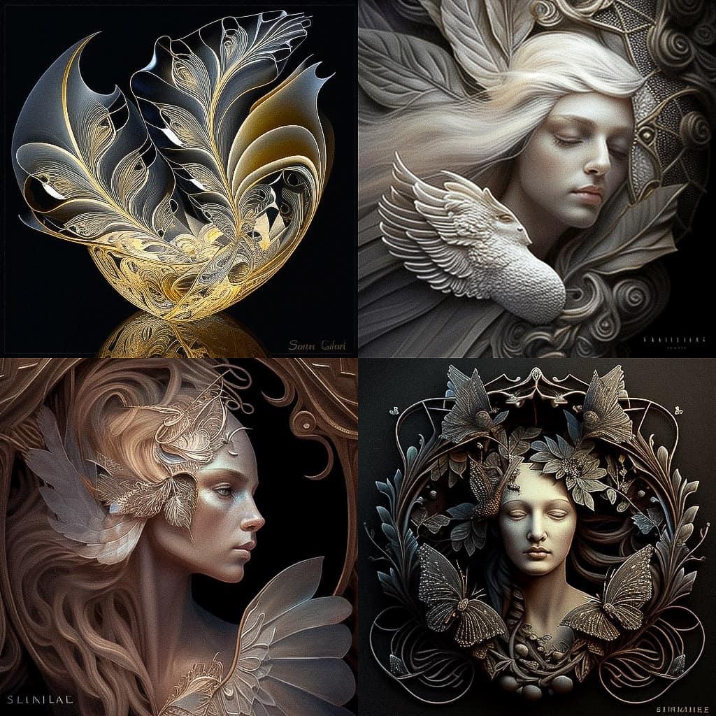 Suzanne Lalique style, Midjourney V4, render 1 of 4