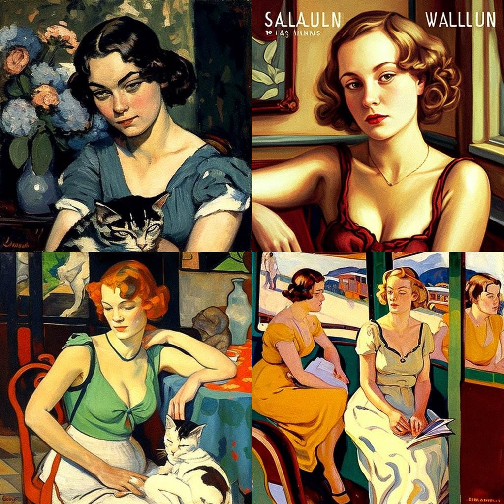 Suzanne Valadon style, Midjourney V4, render 1 of 4