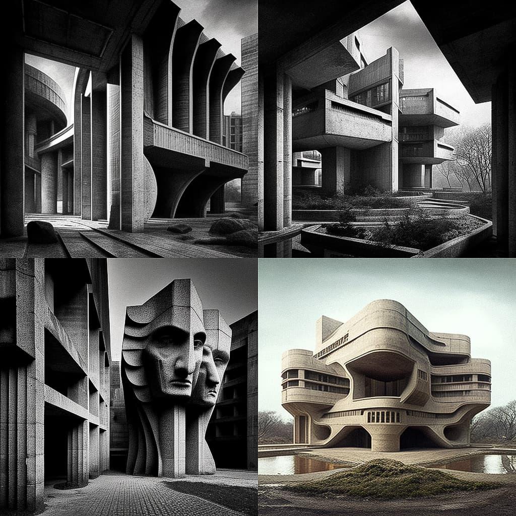 Sverre Fehn style, Midjourney V4, render 1 of 4