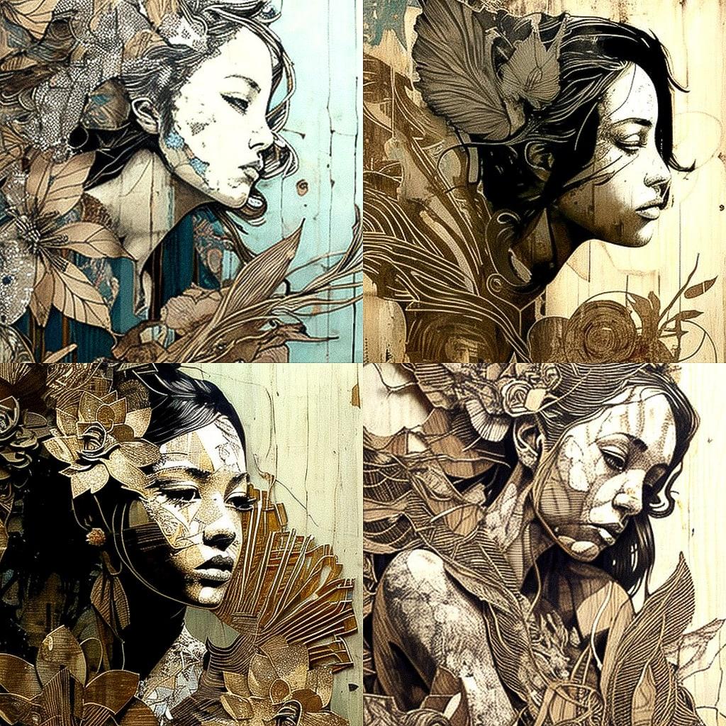 Swoon style, Midjourney V4, render 1 of 4