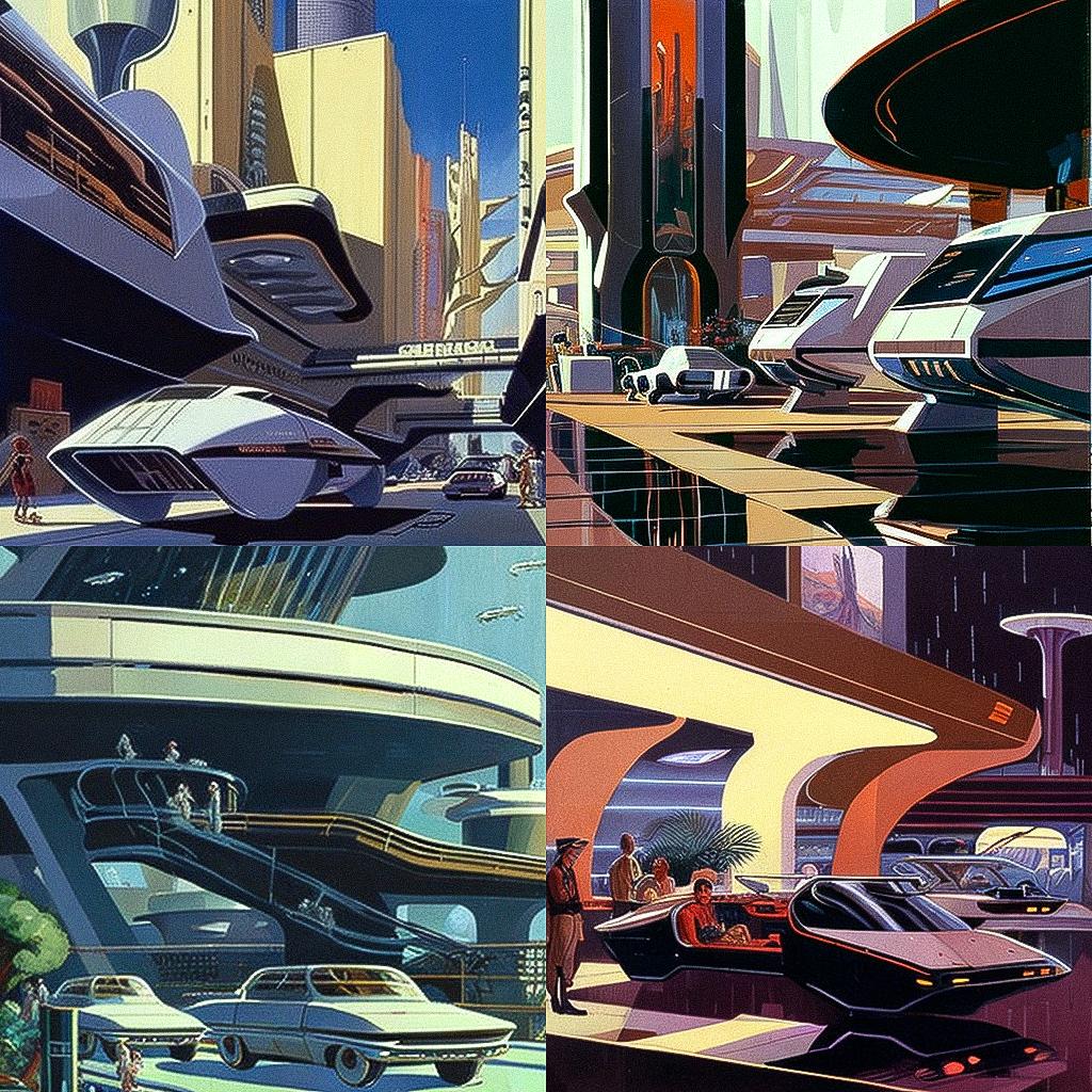 Syd Mead style, Midjourney V4, render 1 of 4