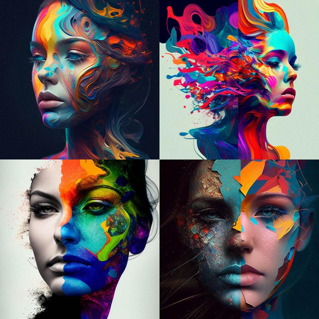 Synchromism style, Midjourney V4, render 1 of 4