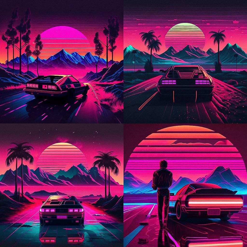 Synthwave style, Midjourney V4, render 1 of 4