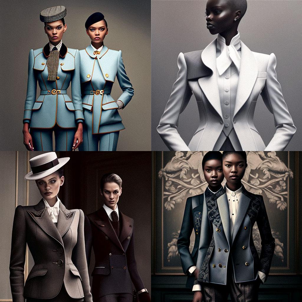 Tailored fashion style, Midjourney V4, render 1 of 4