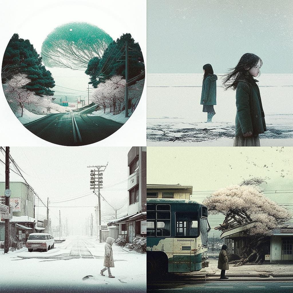 Takashi Homma style, Midjourney V4, render 1 of 4
