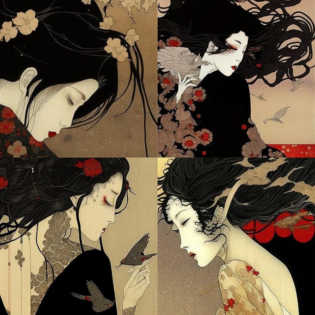 Takato Yamamoto style, Midjourney V4, render 1 of 4