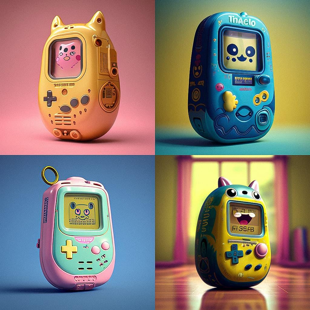 Tamagotchi style, Midjourney V4, render 1 of 4