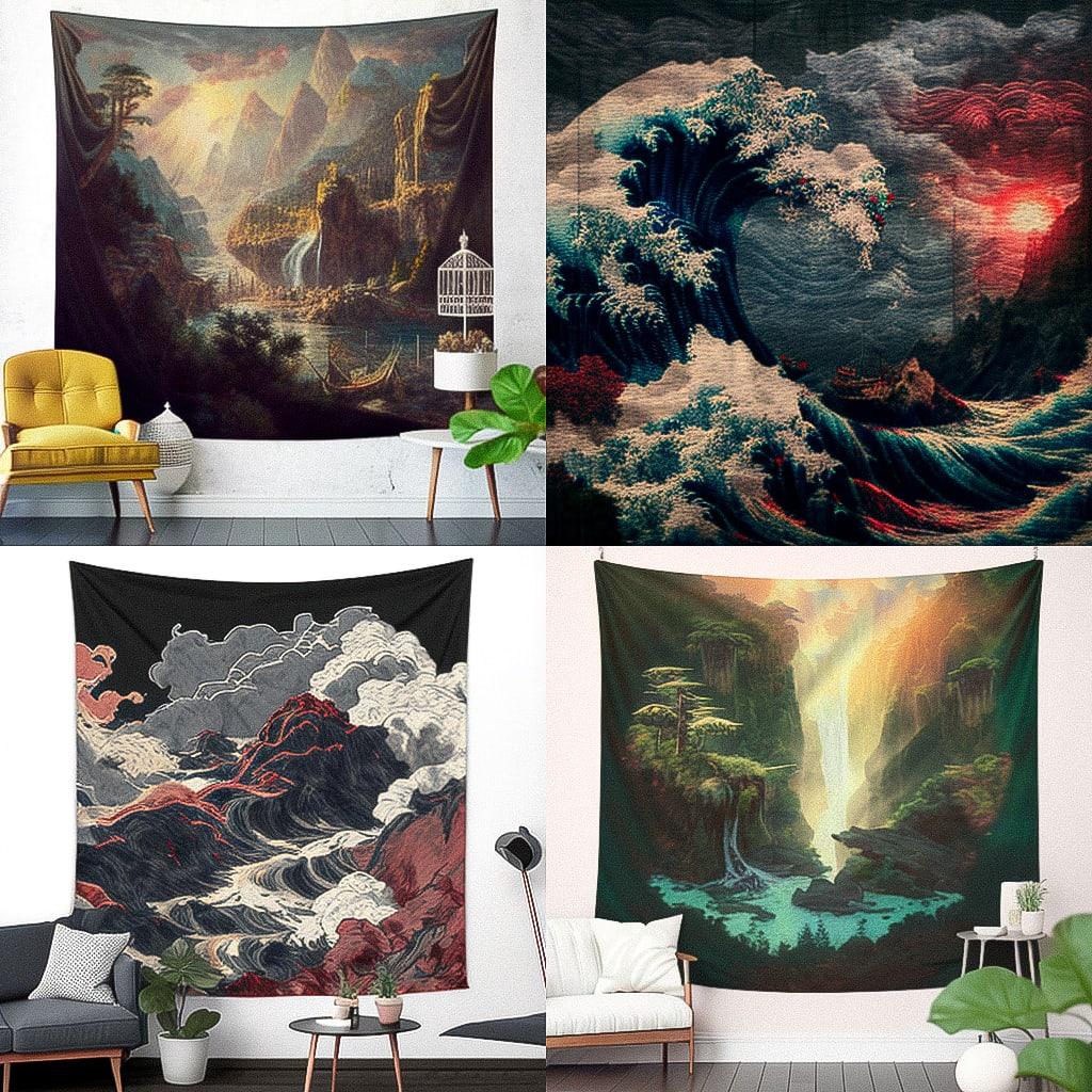 Tapestry style, Midjourney V4, render 1 of 4