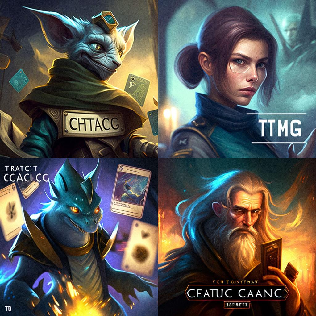 TCG artwork style, Midjourney V4, render 1 of 4