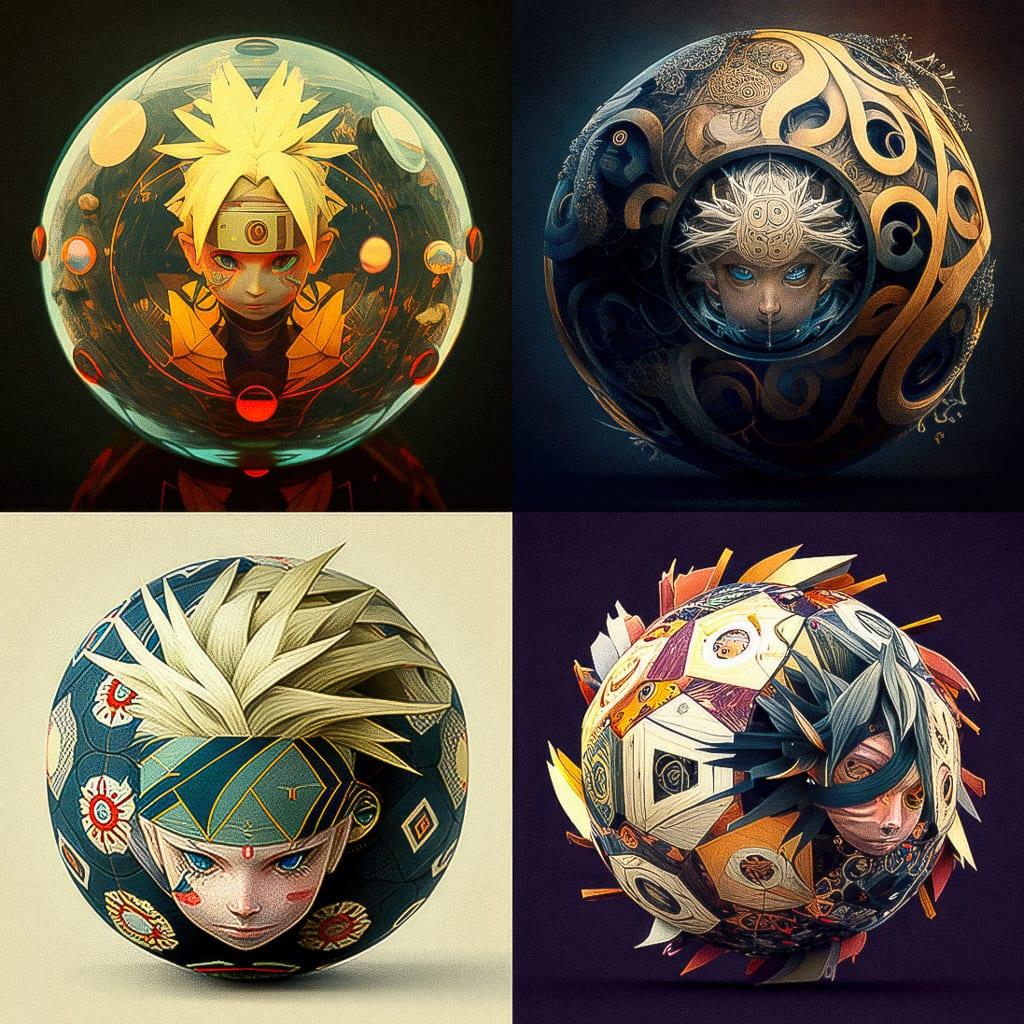 Temari style, Midjourney V4, render 1 of 4