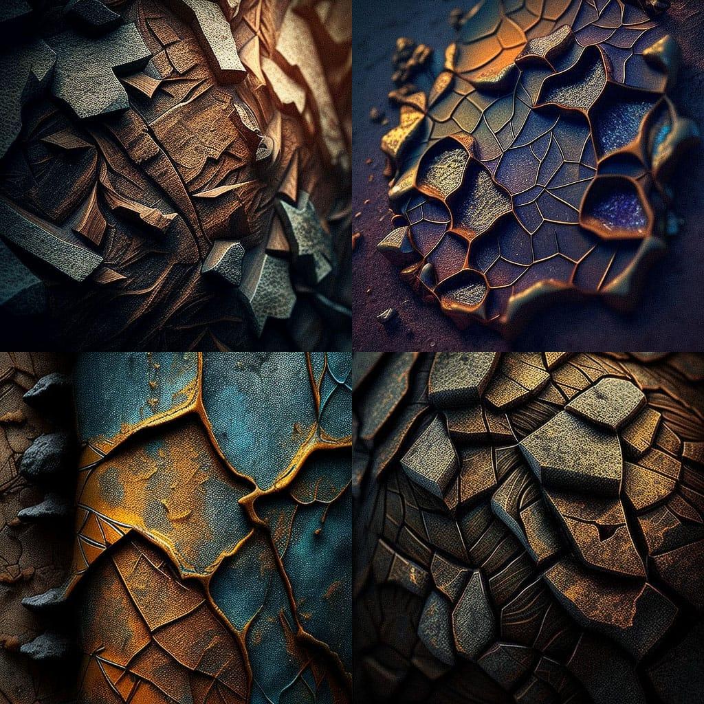 Textured surface style, Midjourney V4, render 1 of 4