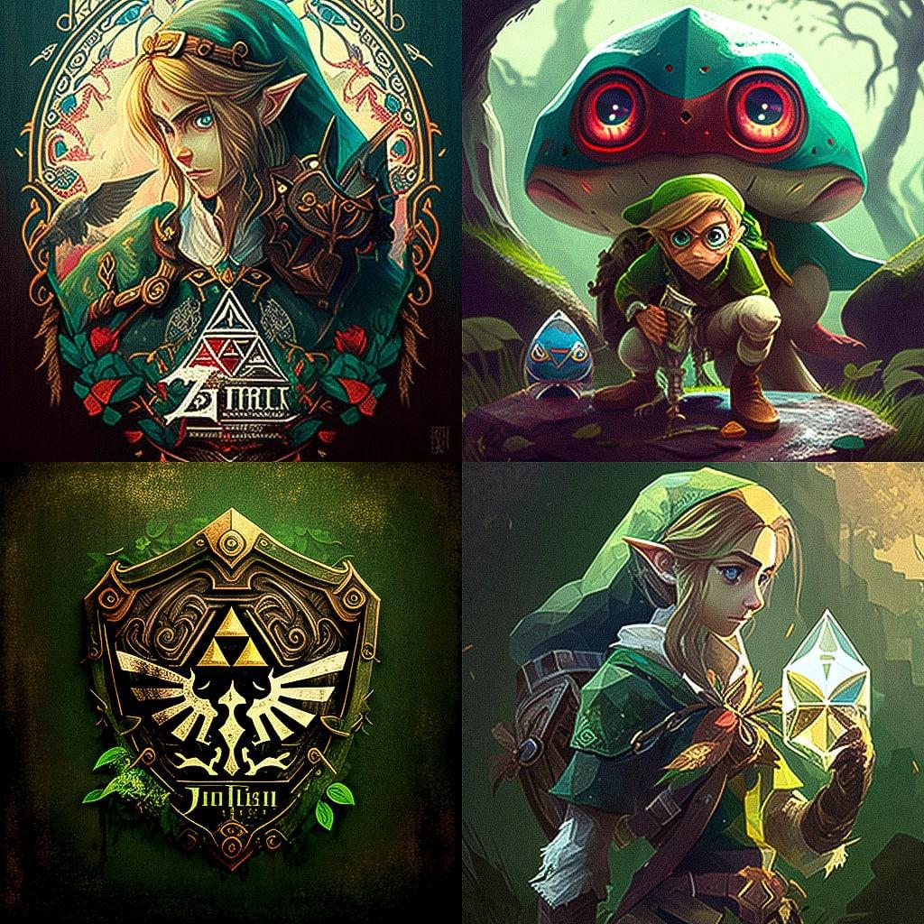 The Legend of Zelda style, Midjourney V4, render 1 of 4