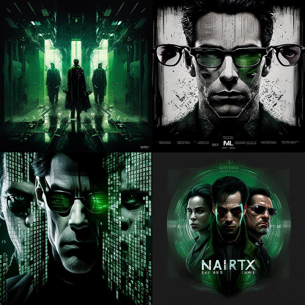 The Matrix style, Midjourney V4, render 1 of 4