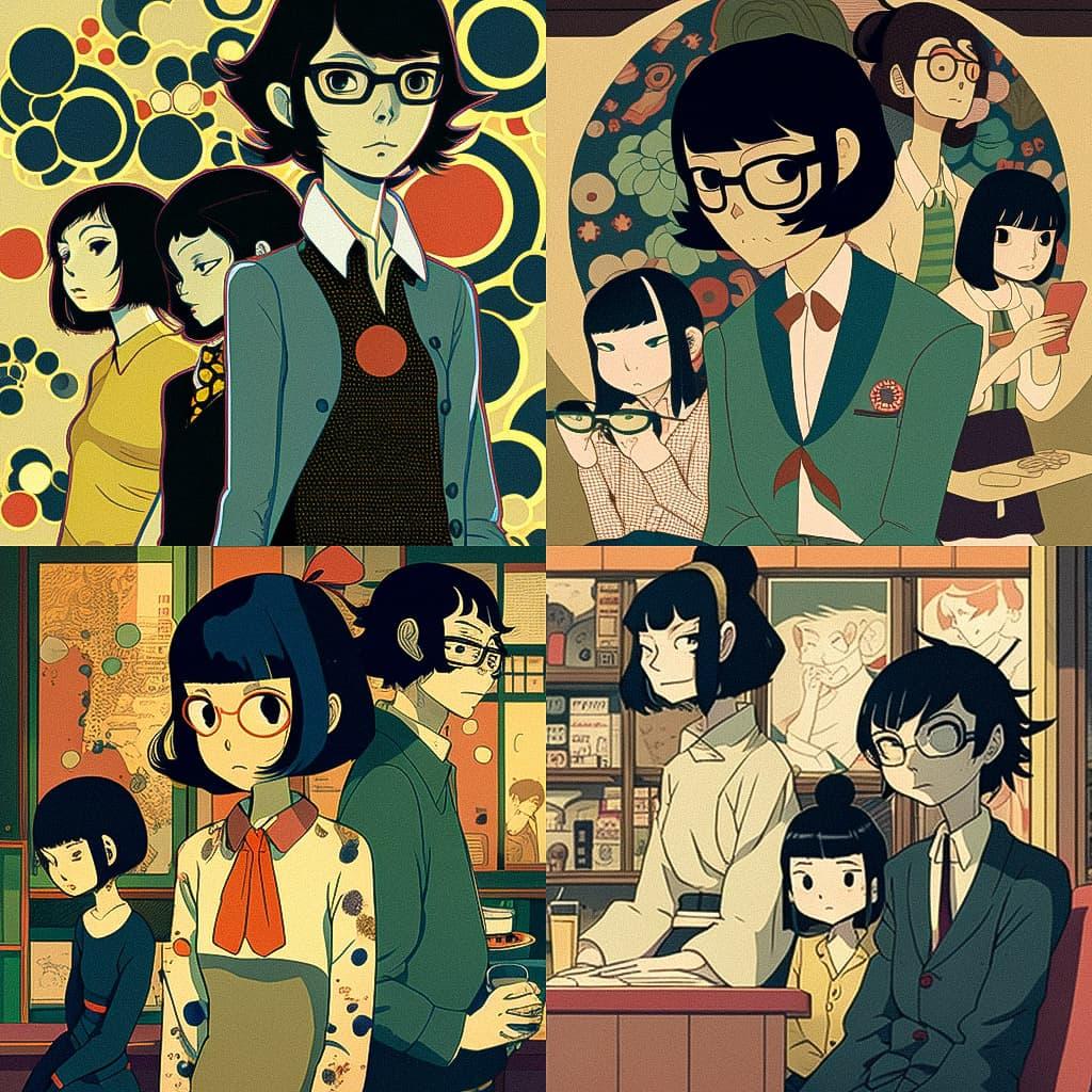 The Tatami Galaxy style, Midjourney V4, render 1 of 4