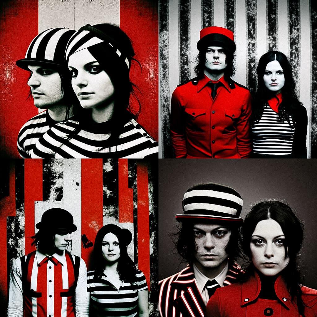 The White Stripes style, Midjourney V4, render 1 of 4