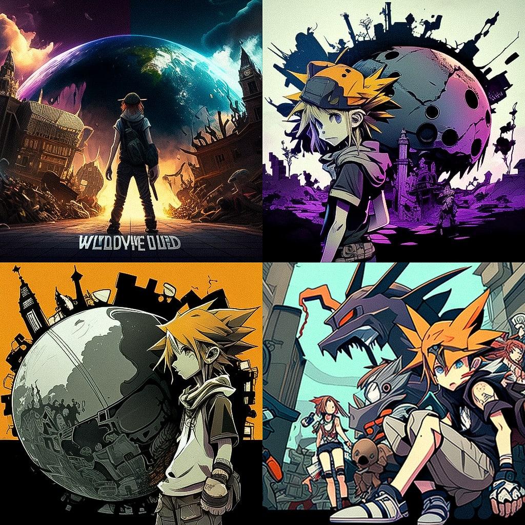 The World Ends With You style, Midjourney V4, render 1 of 4