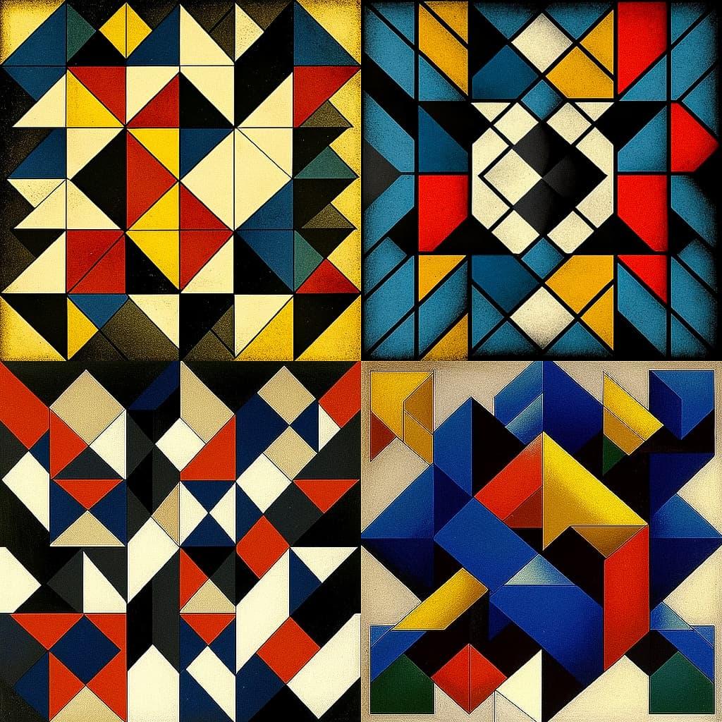 Theo van Doesburg style, Midjourney V4, render 1 of 4