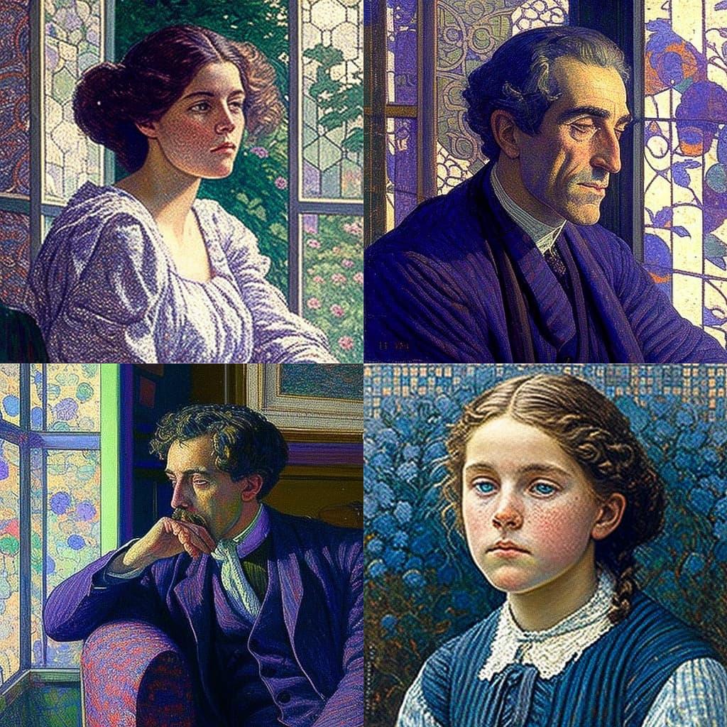 Theo van Rysselberghe style, Midjourney V4, render 1 of 4