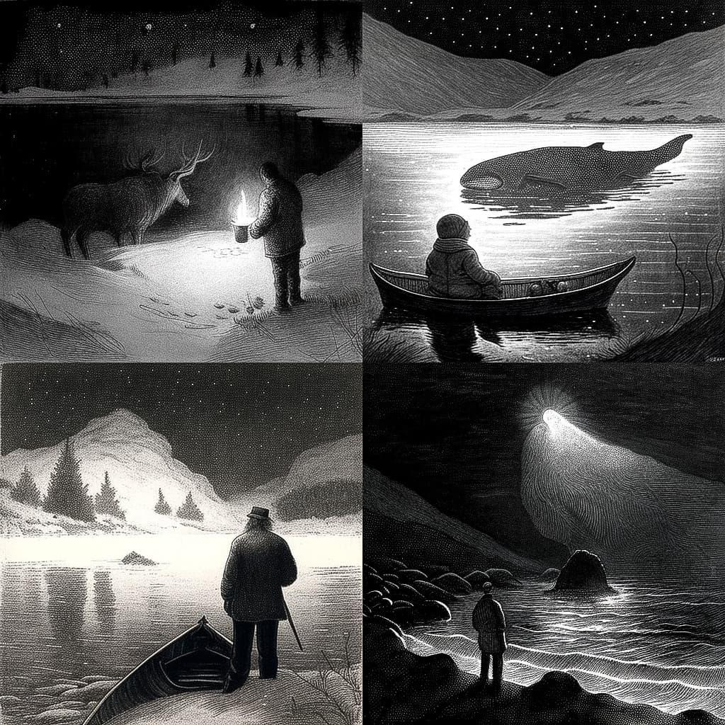 Theodor Kittelsen style, Midjourney V4, render 1 of 4