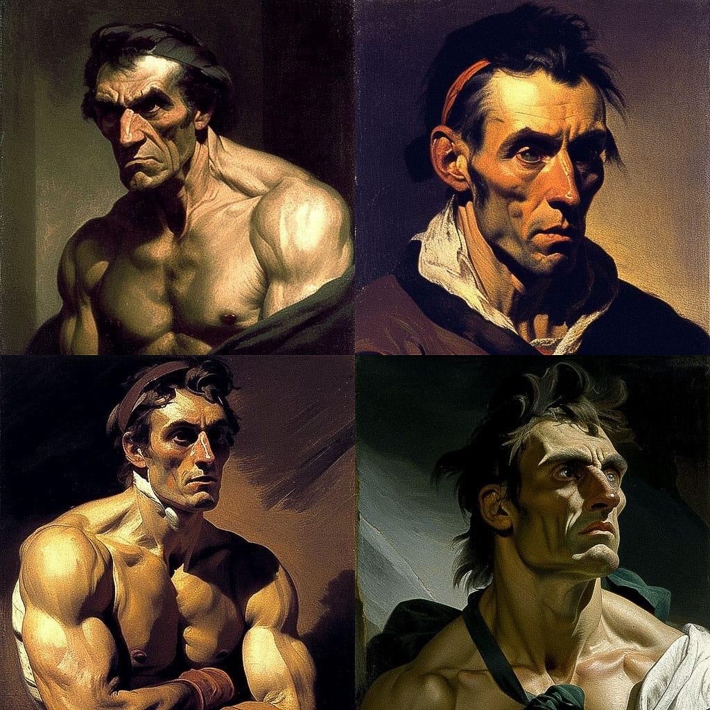 Theodore Gericault style, Midjourney V4, render 1 of 4