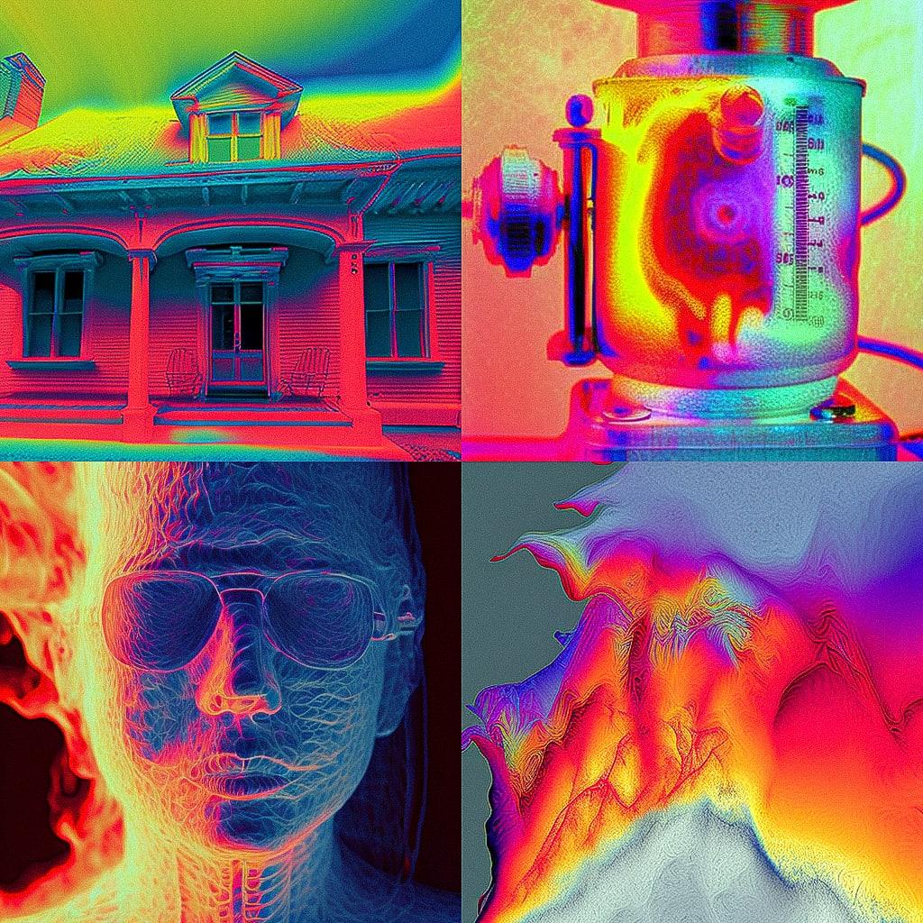 Thermograph style, Midjourney V4, render 1 of 4
