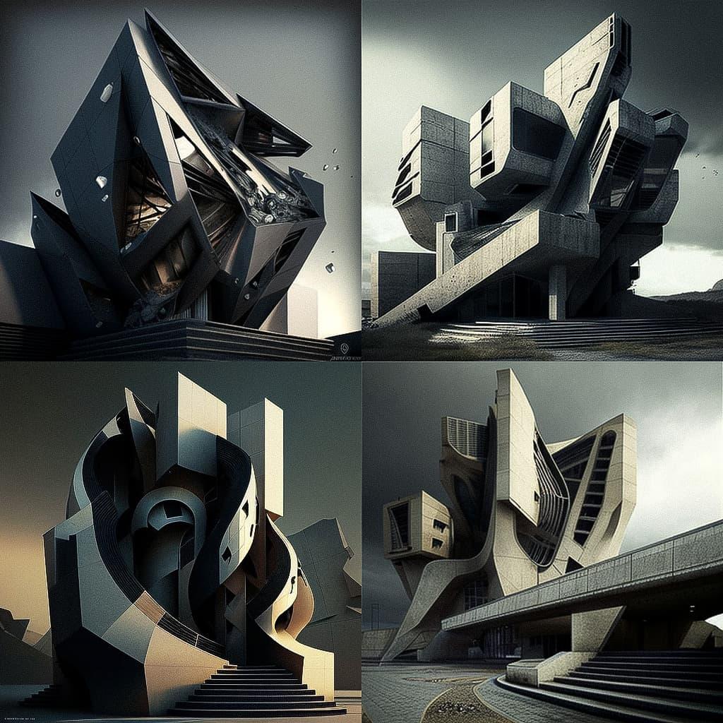 Thom Mayne style, Midjourney V4, render 1 of 4
