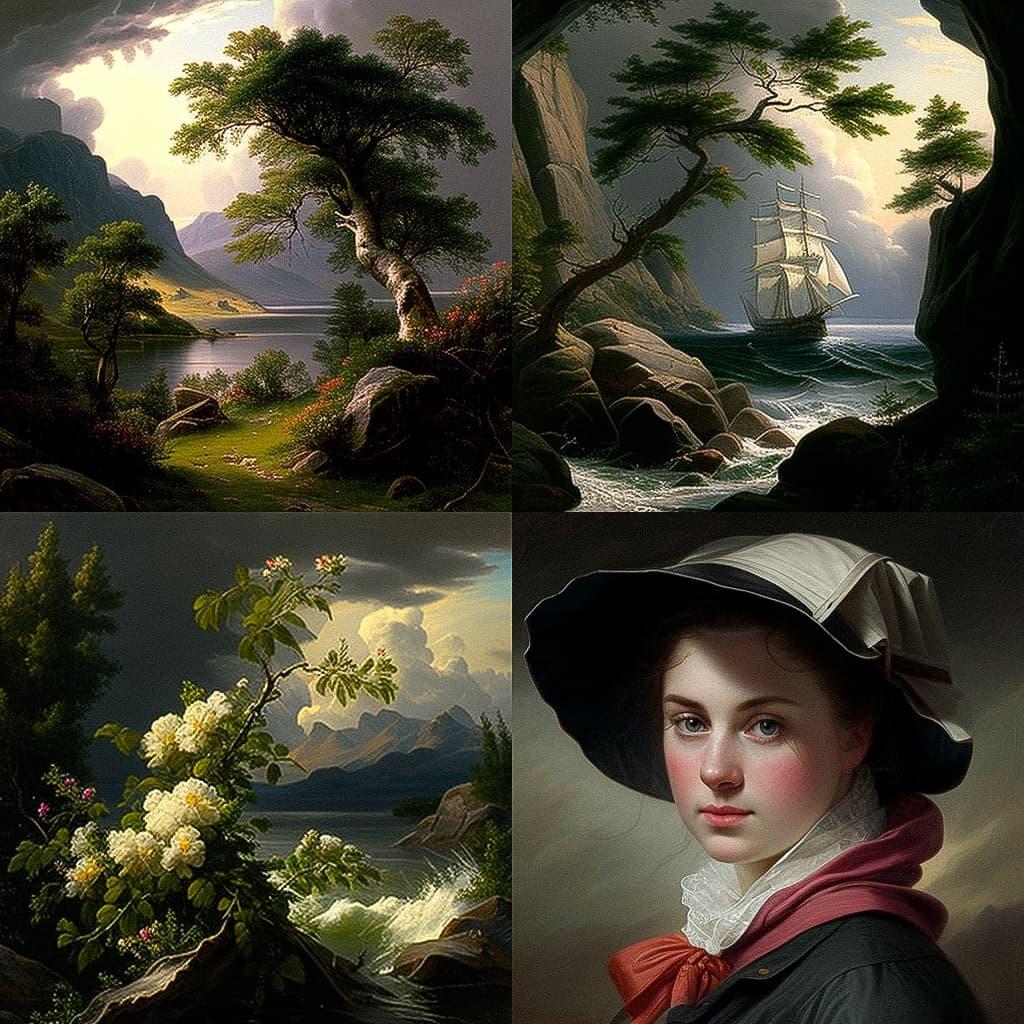 Thomas Birch style, Midjourney V4, render 1 of 4