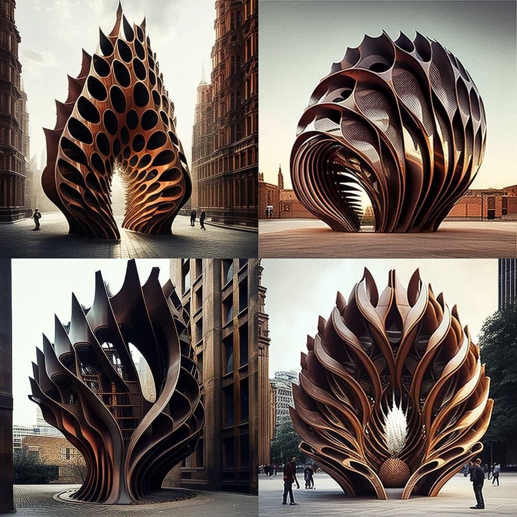 Thomas Heatherwick style, Midjourney V4, render 1 of 4