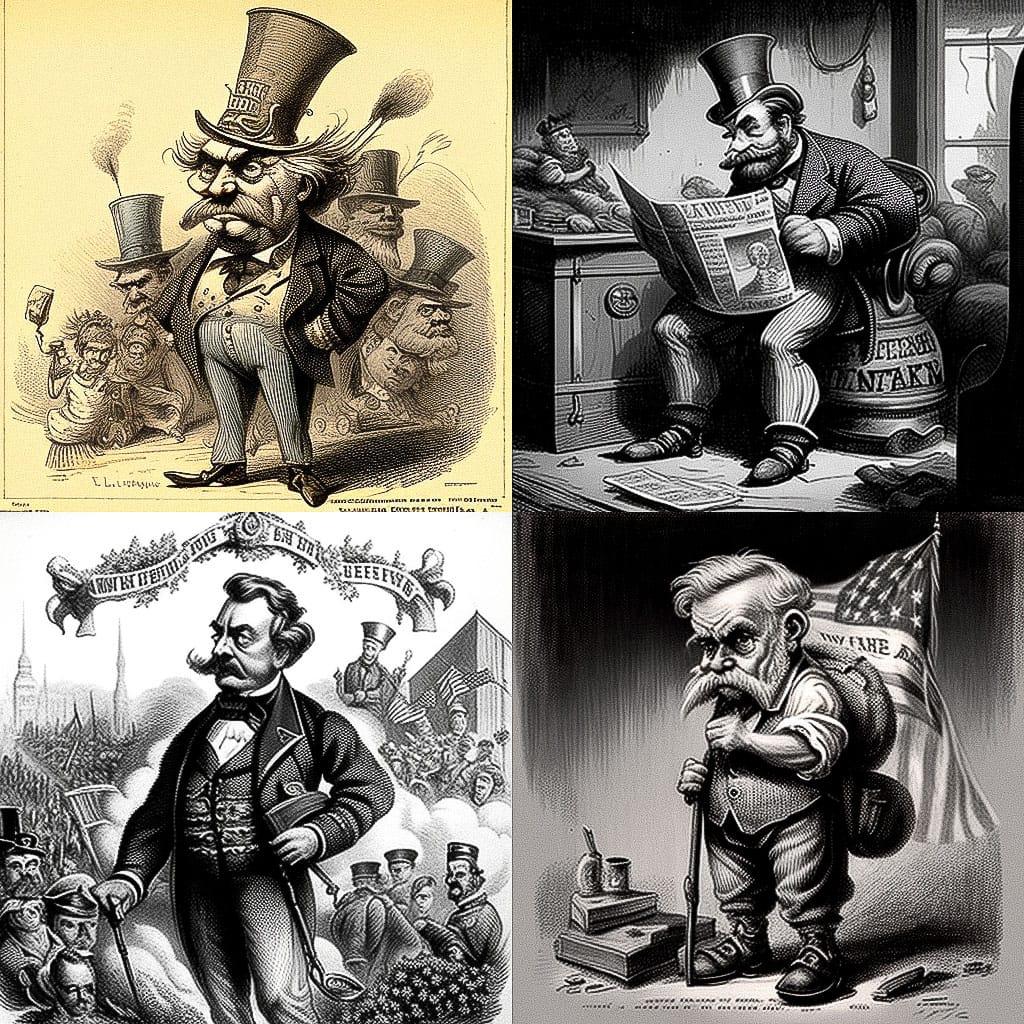 Thomas Nast style, Midjourney V4, render 1 of 4