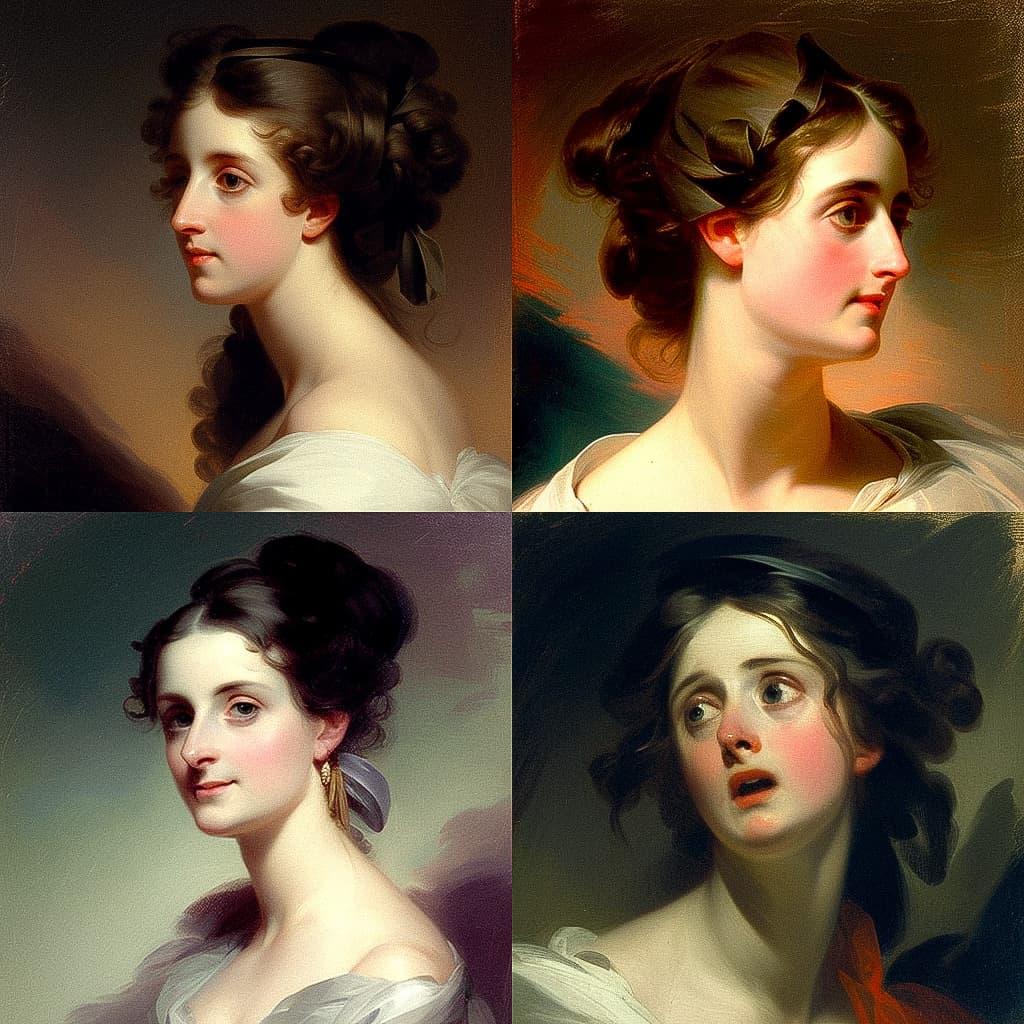 Thomas Sully style, Midjourney V4, render 1 of 4