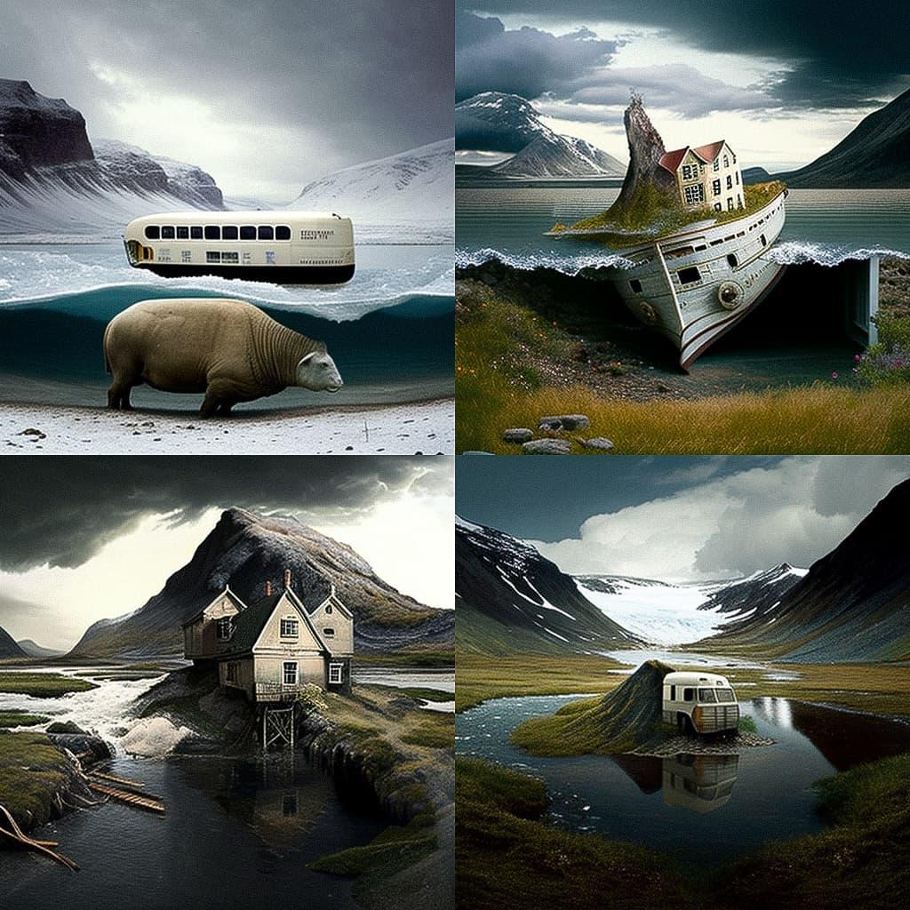 Thomas Wrede style, Midjourney V4, render 1 of 4