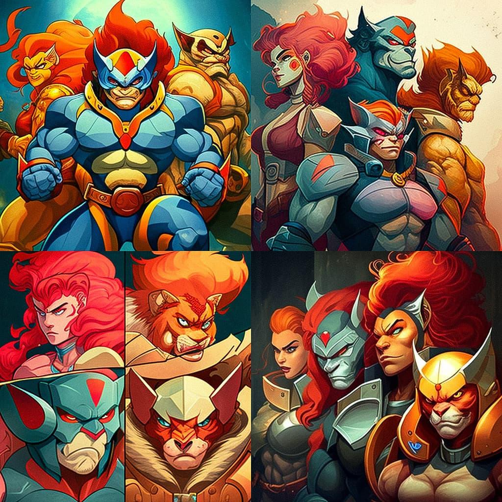ThunderCats style, Midjourney V4, render 1 of 4