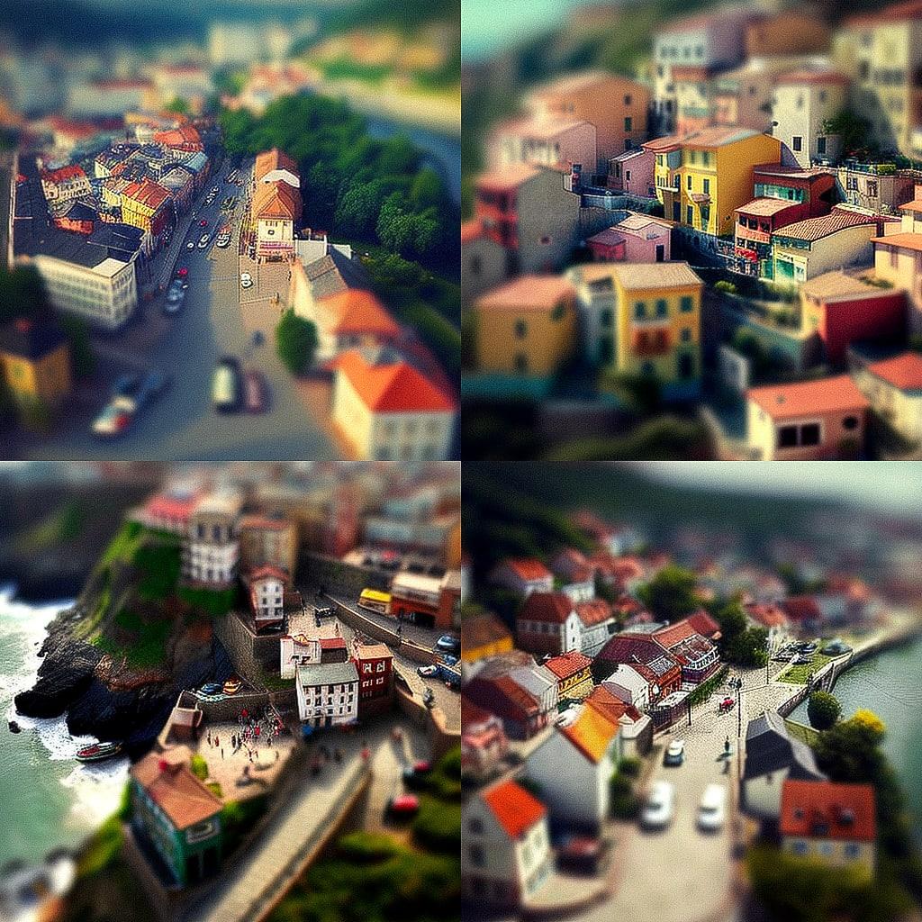 Tilt-Shift style, Midjourney V4, render 1 of 4